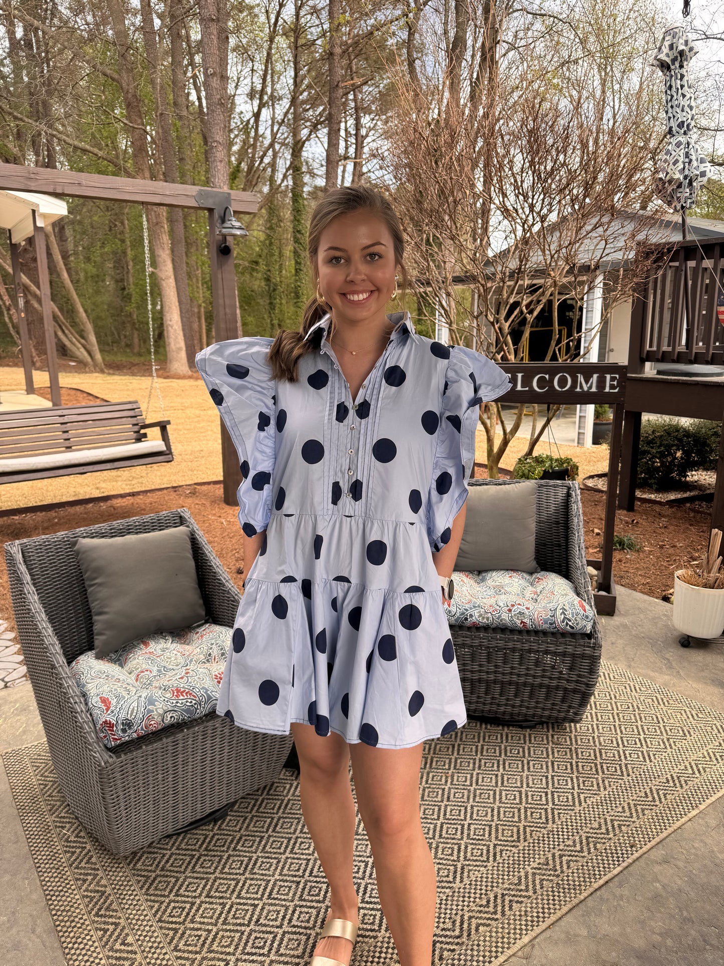 “Dot it up” Ruffled Romper