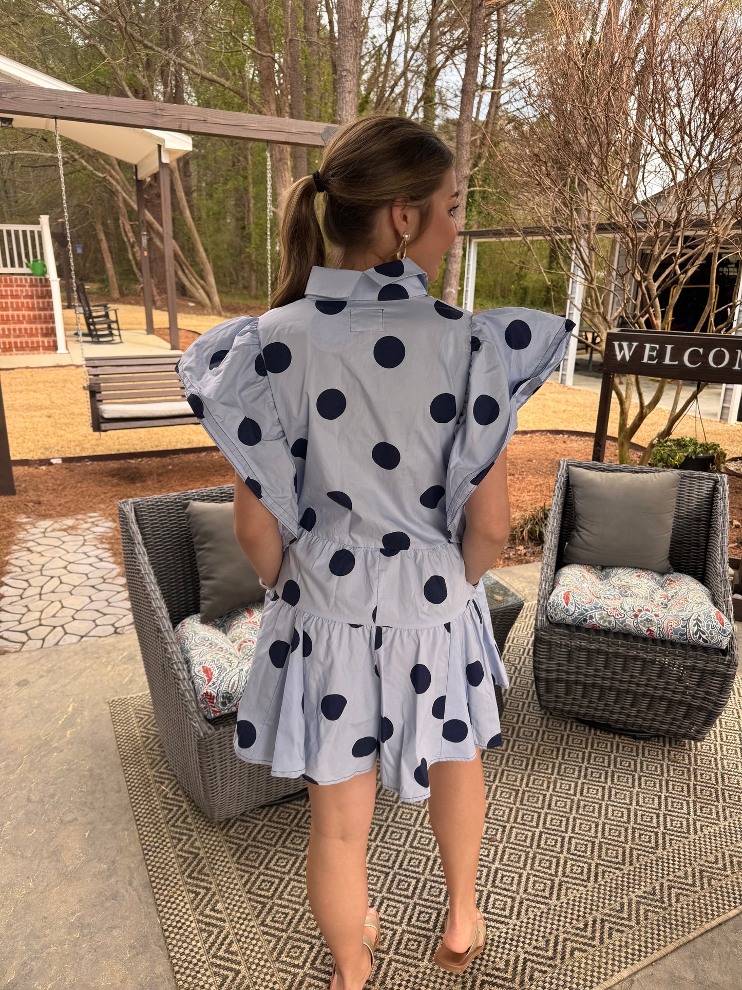 “Dot it up” Ruffled Romper