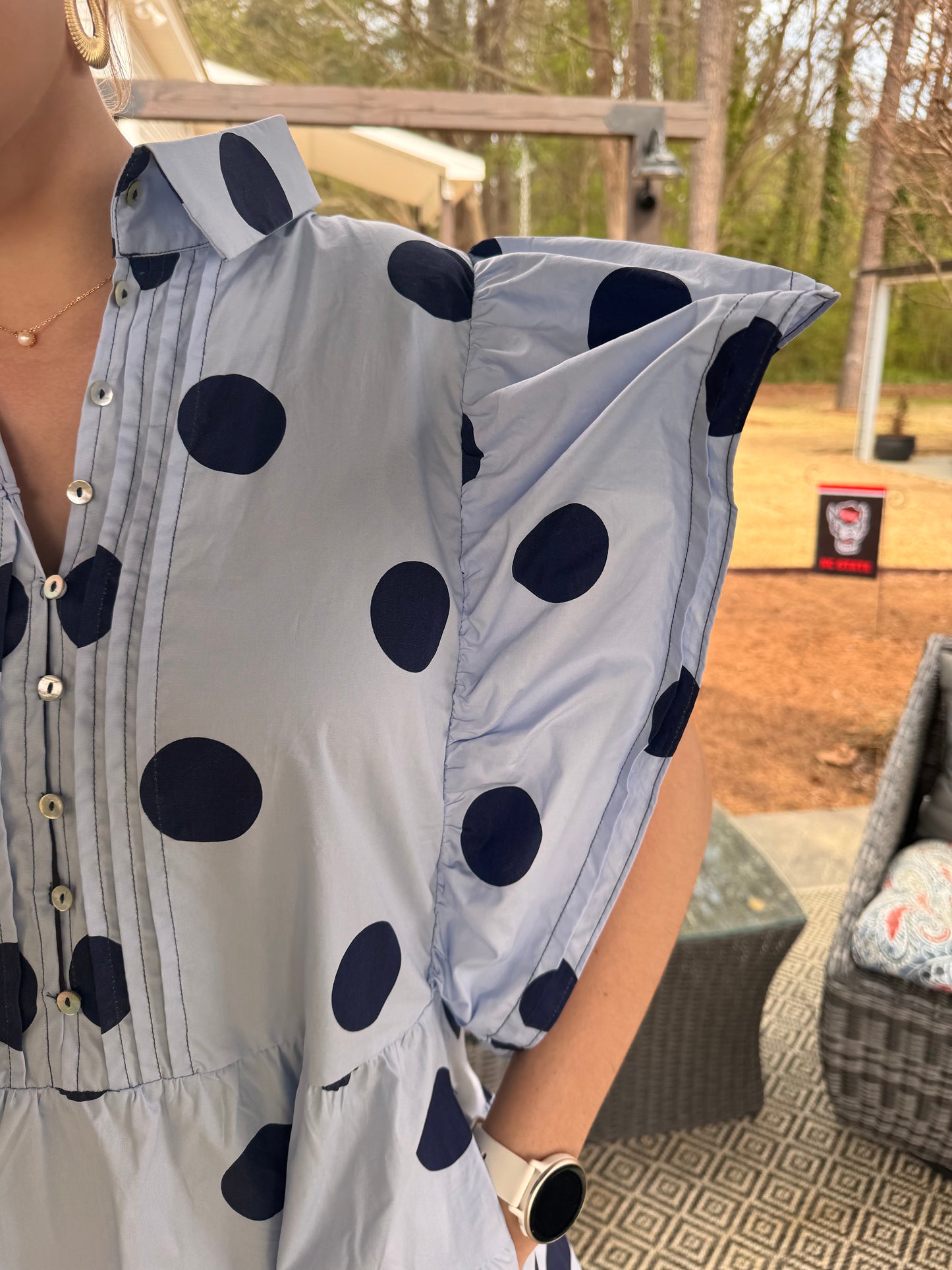 “Dot it up” Ruffled Romper